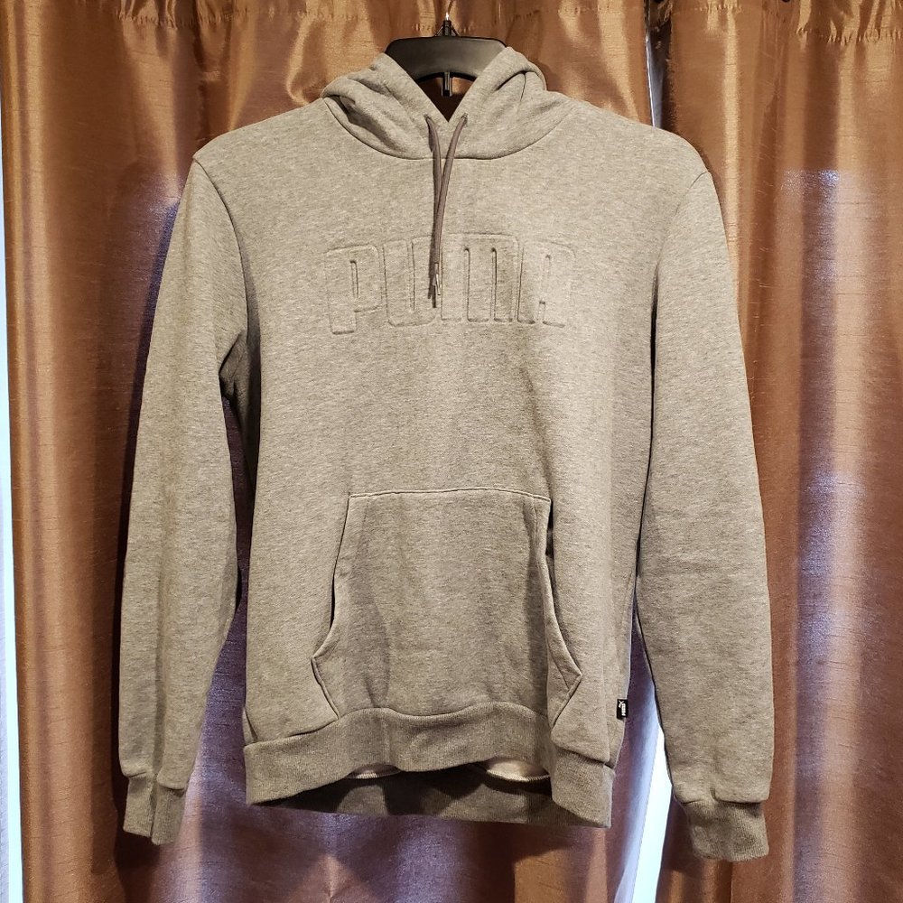 Puma Grey Hoodie Sweatshirt Size Medium